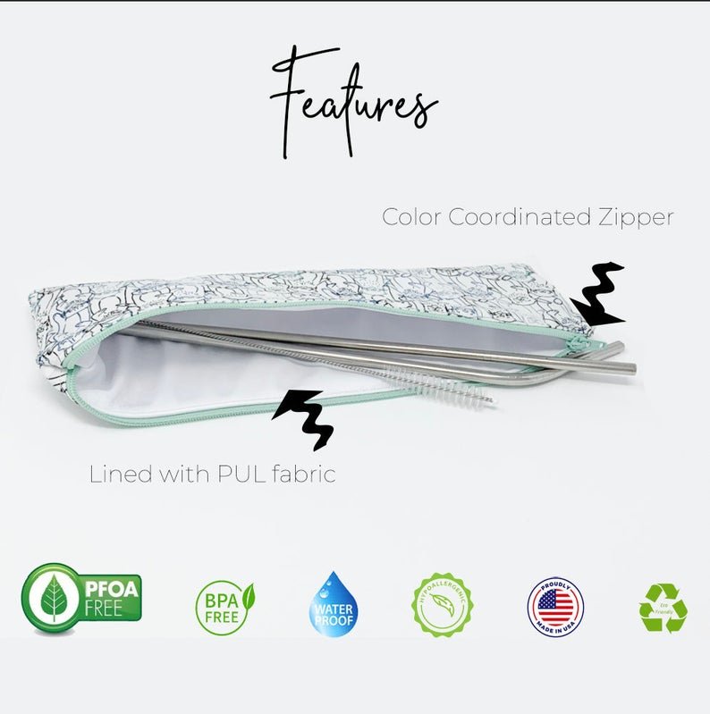 Peach Hawaiian Floral Straw Pouch - Lucky Elefant Designs