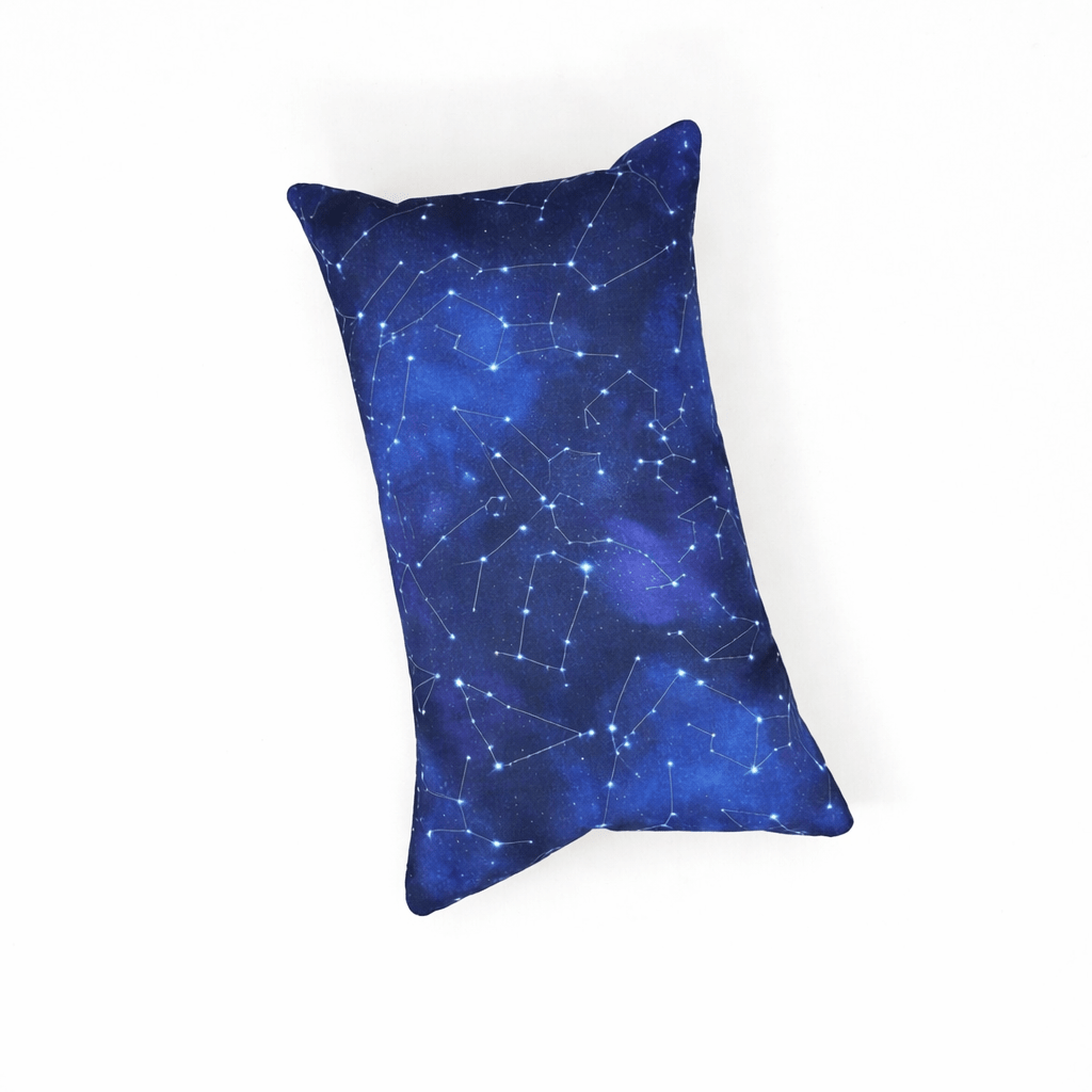 Blue constellation chemo port pillow designed to cushion chest port and reduce pressure during recovery and daily use