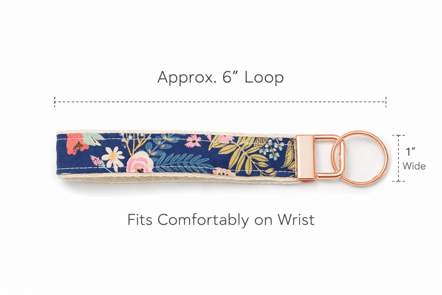Elegant Olive Key Wristlet - Floral Design - Lucky Elefant Designs