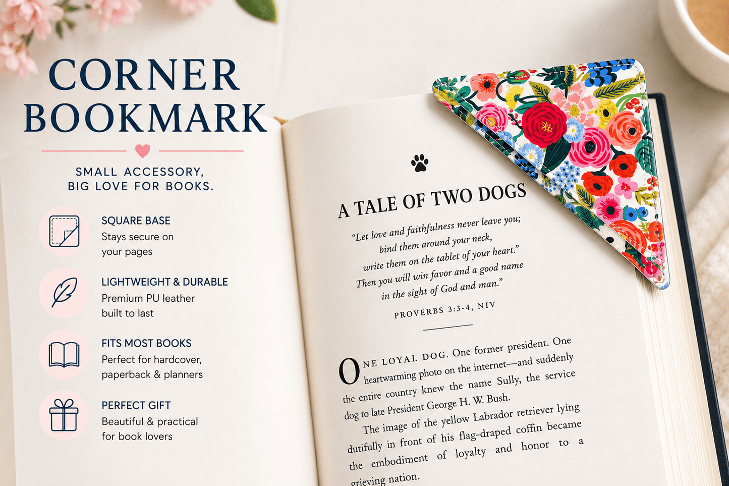 Floral Corner Bookmarks - Lucky Elefant Designs