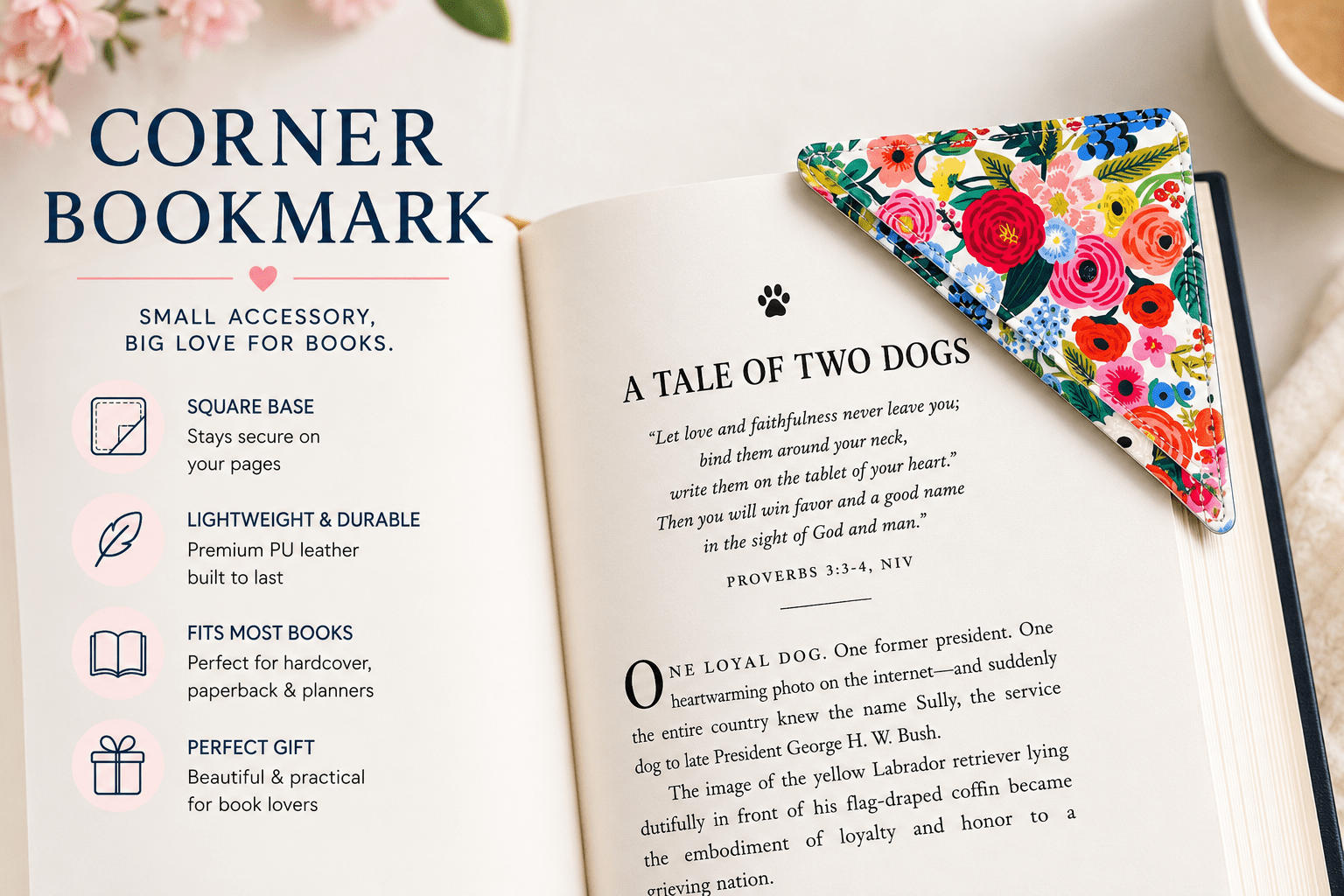 Floral Corner Bookmarks - Lucky Elefant Designs