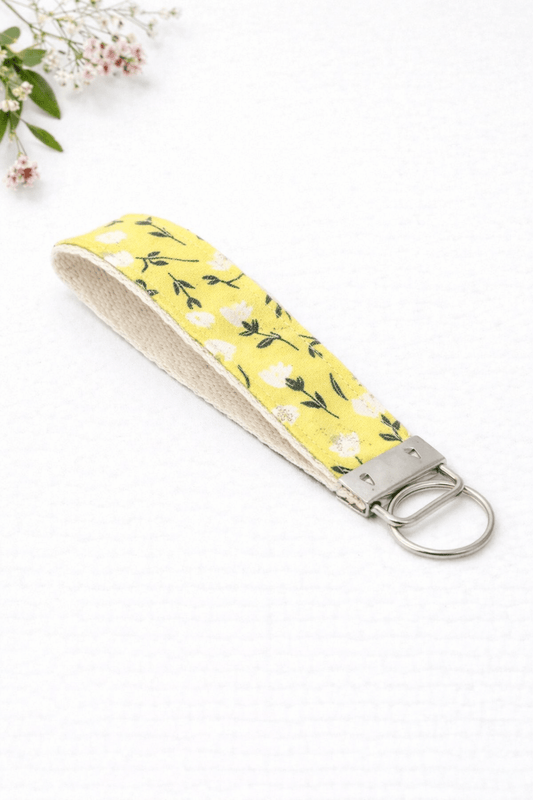 Floral Yellow Keychain Bracelet - Lucky Elefant Designs