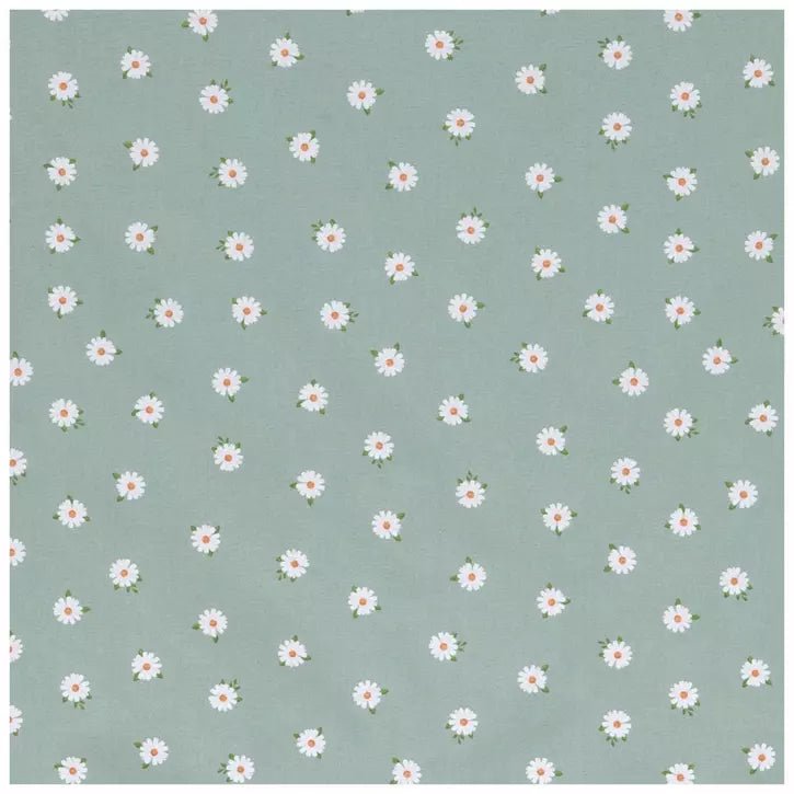 Green daisy fabric