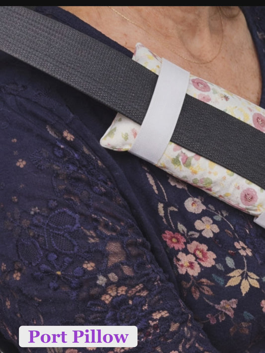 Almohada para cinturón de seguridad con puerto de quimioterapia | Floral Fairy