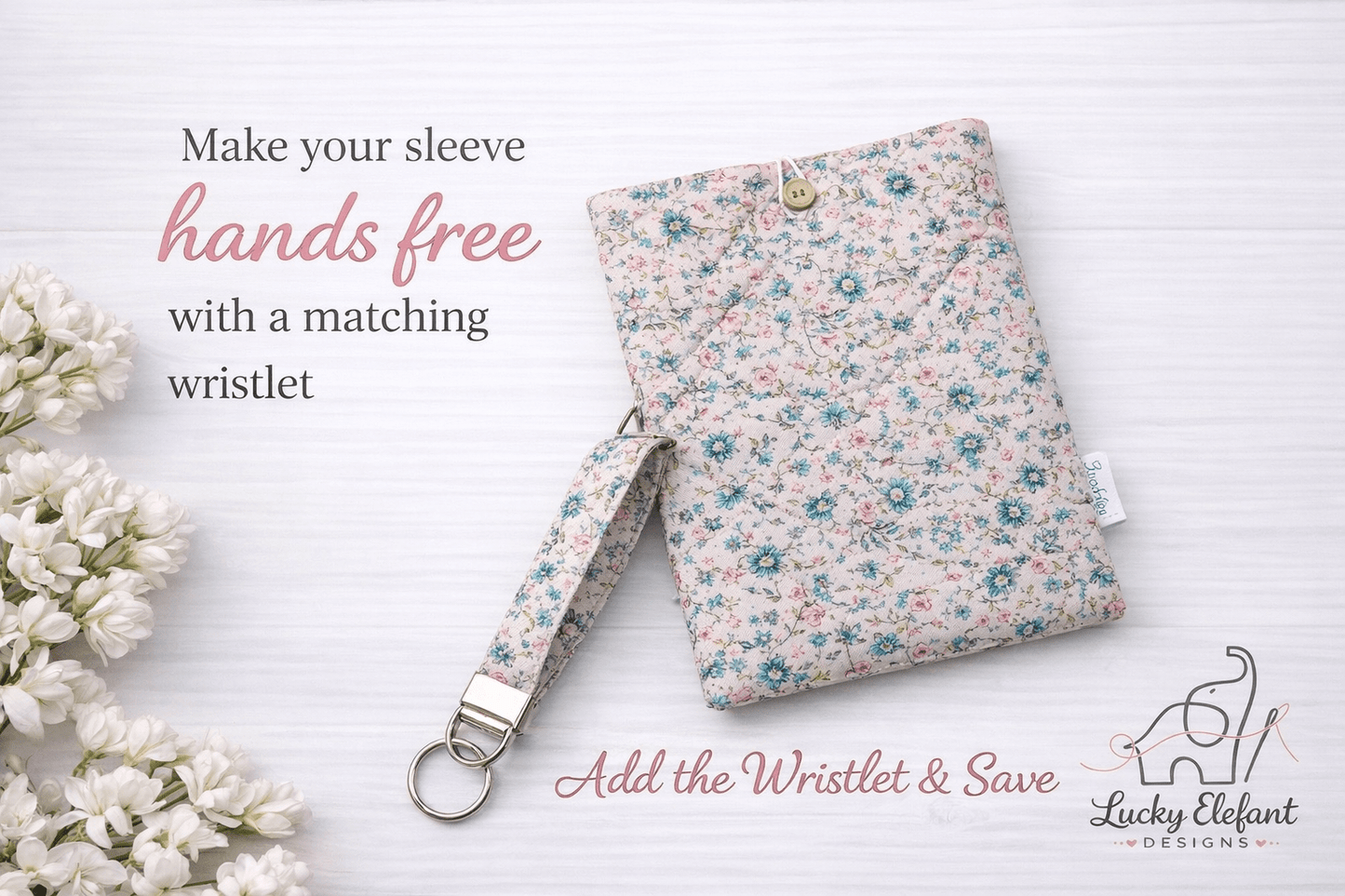 Quilted Kindle & Book Sleeve with Button Closure – Monkey Print Padded Case - Lucky Elefant Designs