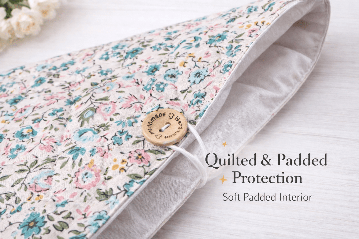 Quilted Kindle & Book Sleeve with Button Closure – Monkey Print Padded Case - Lucky Elefant Designs