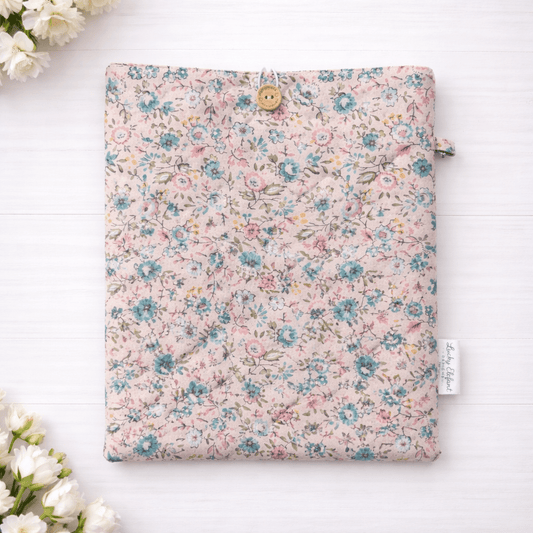 Quilted Kindle Sleeve with Pocket - Seaglass Floral - Lucky Elefant Designs
