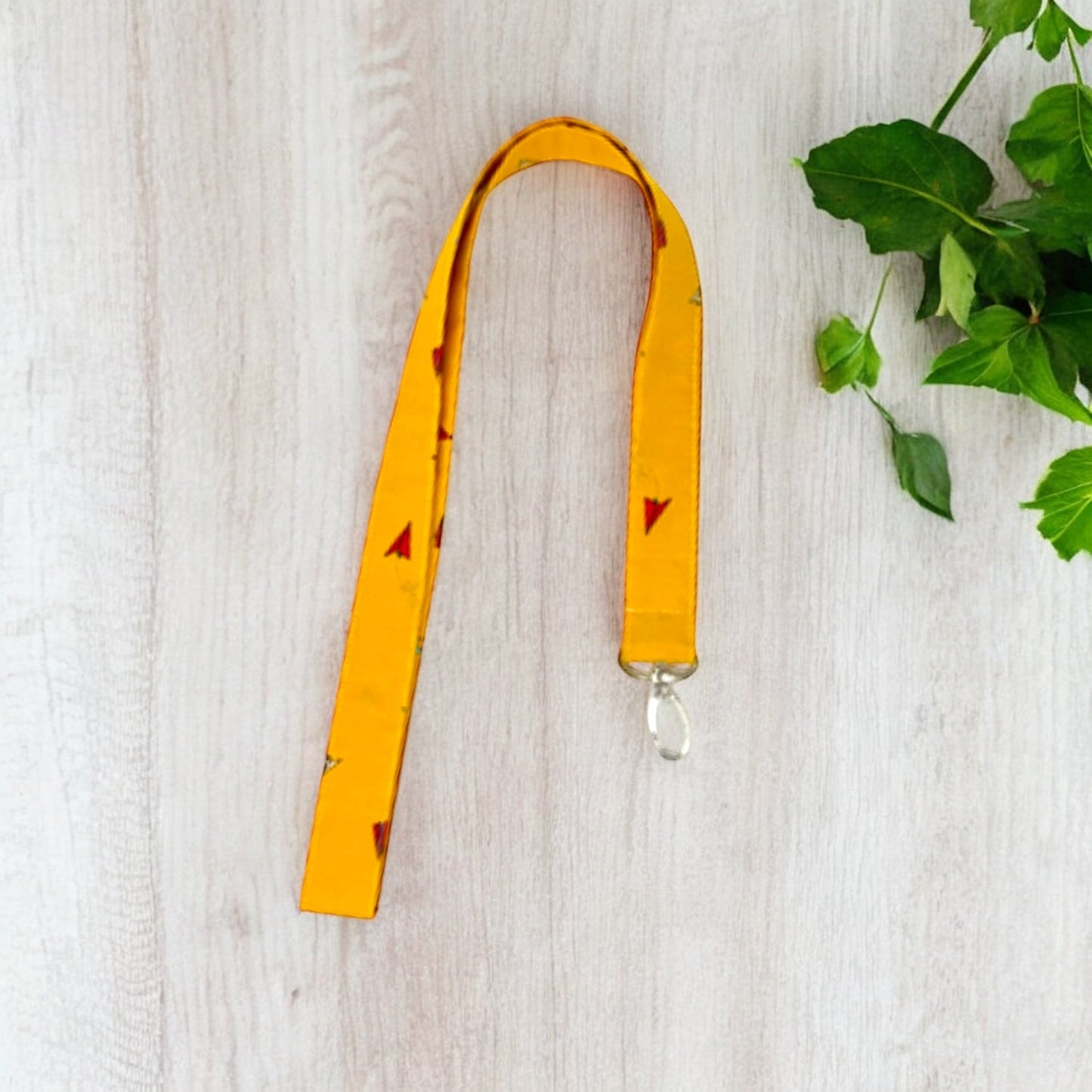 Yellow Paper Airplane Lanyard - Lucky Elefant Designs