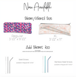 Load image into Gallery viewer, Watercolor Floral Pink Straw Pouch
