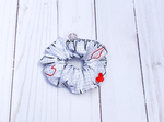 Load image into Gallery viewer, White Heartbeat Nursing Scrunchie
