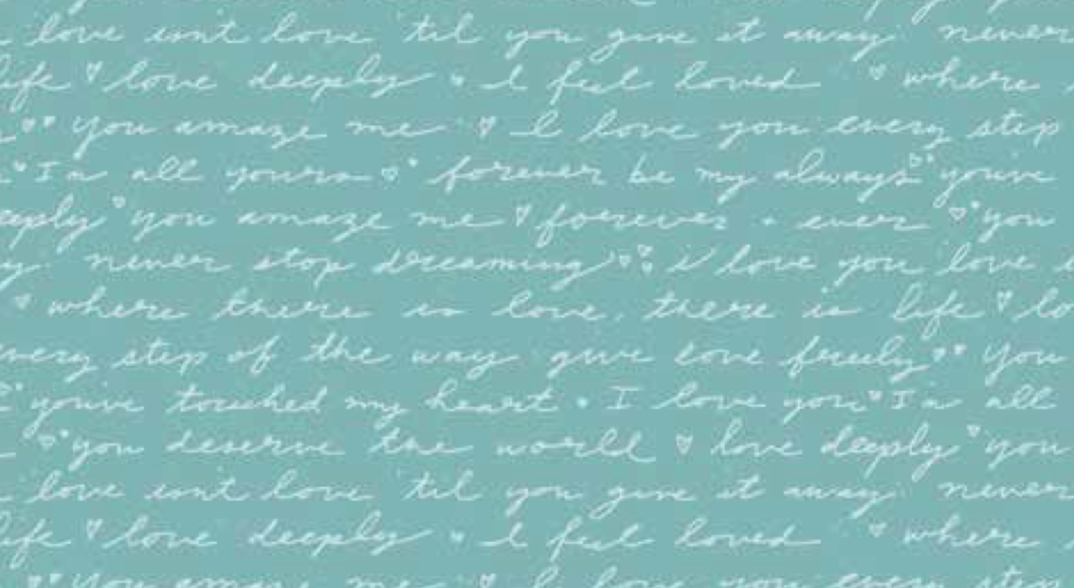 Teal Love Letter Wet Dry Bag