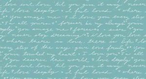 Teal Love Letter Wet Dry Bag