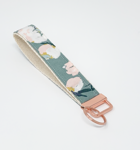 Olive Floral Key Fob Wristlet