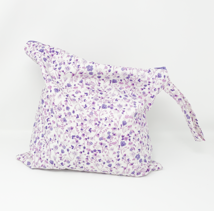 Purple Floral Large Waterproof Zipper Pouch