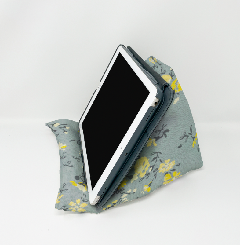 Gray Yellow Floral  Pillow Stand