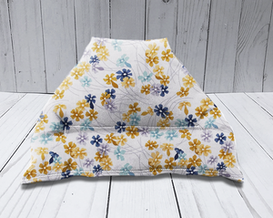 Gold Blue Floral Pillow Stand