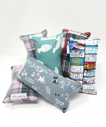 Load image into Gallery viewer, Pink Plaid Port Seatbelt Pillow
