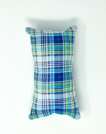 Load image into Gallery viewer, Flannel Blue Green Plaid Port Seatbelt Pillow
