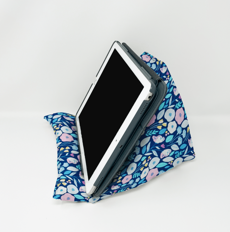 Blue Floral Pillow Stand - Lucky Elefant Designs