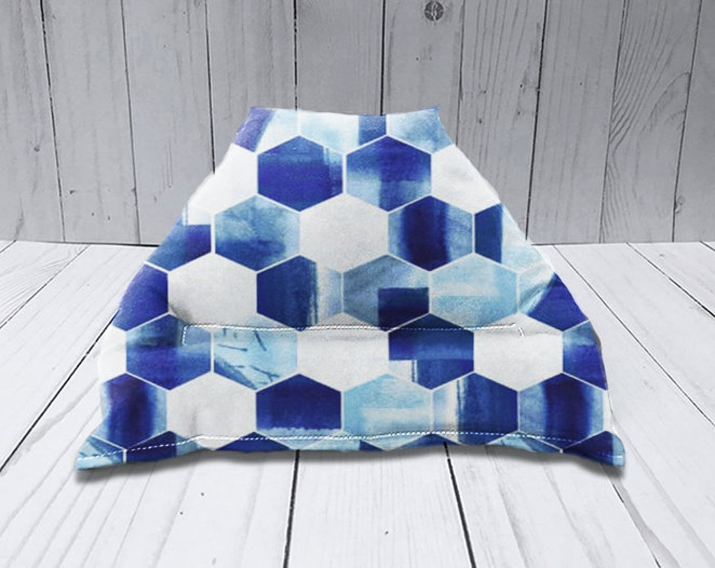 Blue Hexagon Pillow Stand - Lucky Elefant Designs