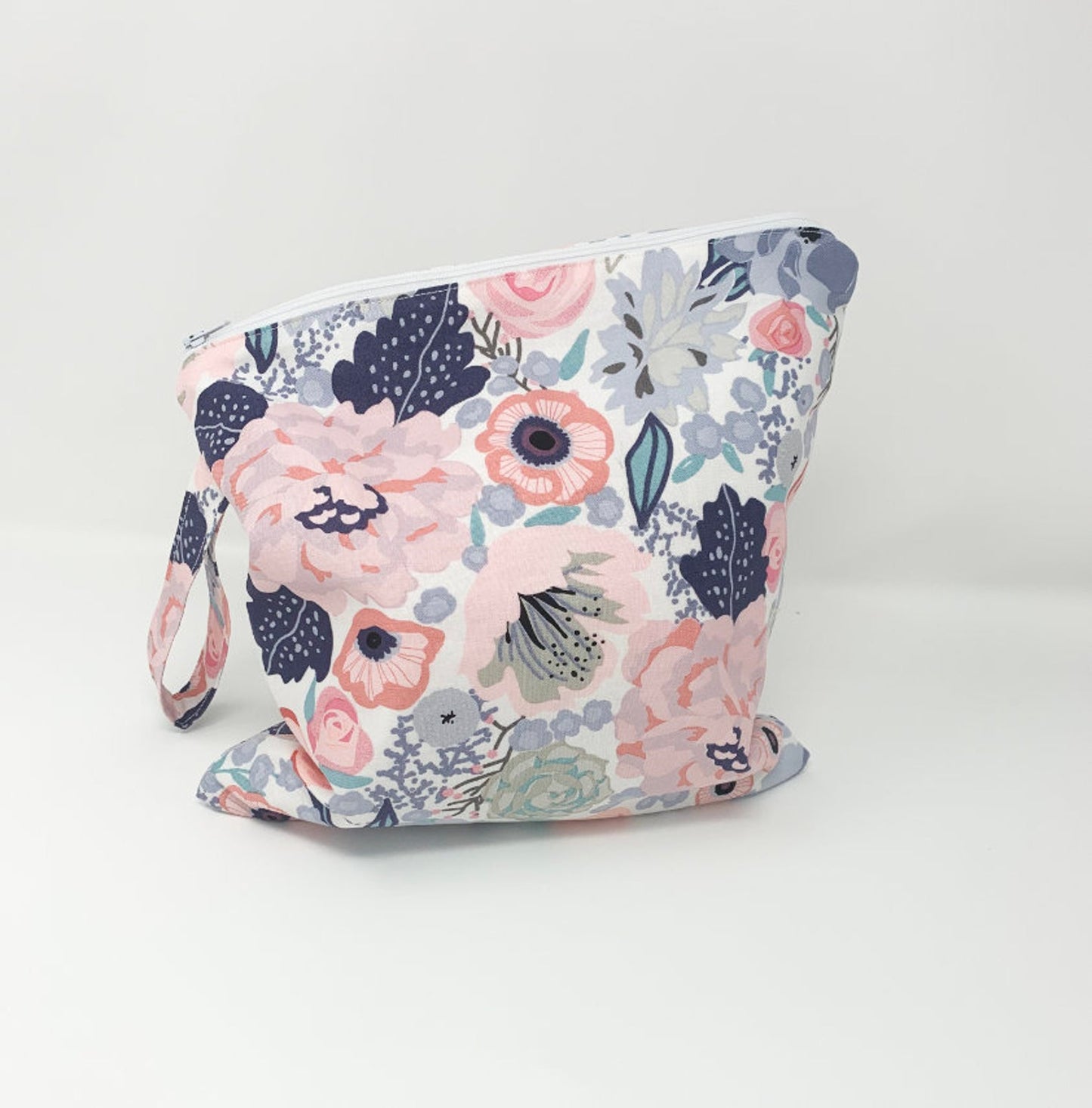 Blue Pink Floral Wet Dry Bag - Lucky Elefant Designs