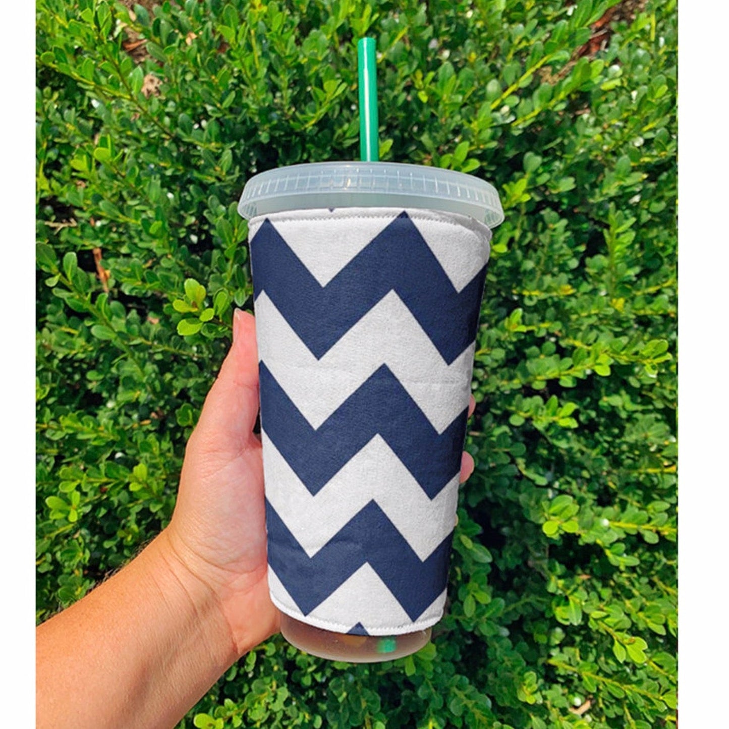 Chevron Reusable Cup Sleeve - Lucky Elefant Designs