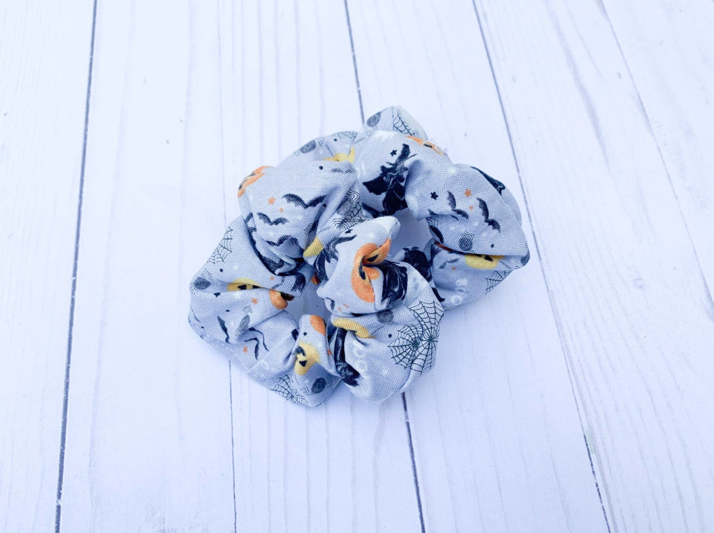 Gray Halloween Scrunchie - Lucky Elefant Designs