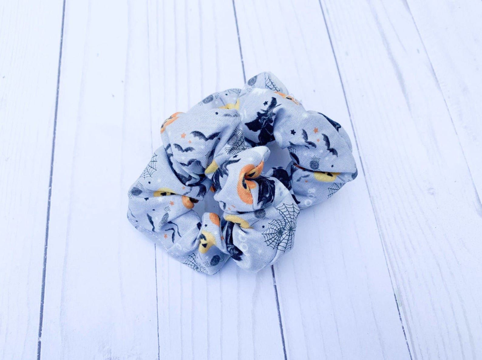 Gray Halloween Scrunchie - Lucky Elefant Designs