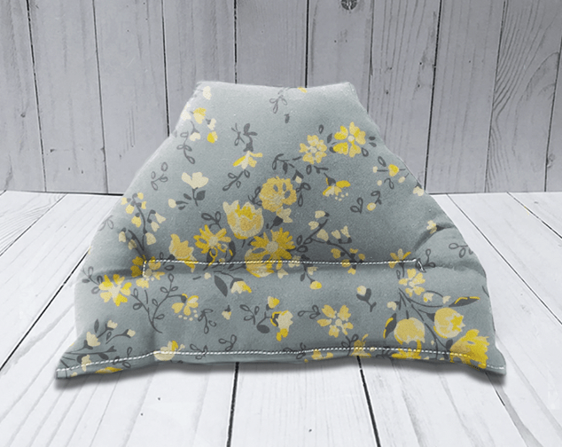 Gray Yellow Floral Pillow Stand - Lucky Elefant Designs
