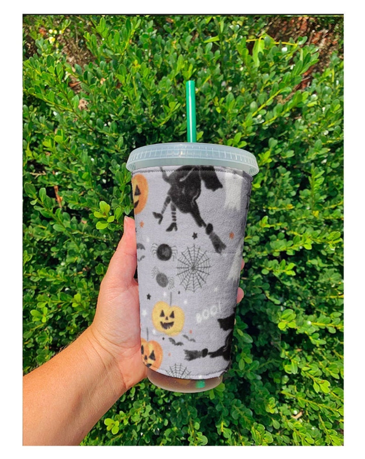 Halloween Ghost Reusable Cup Sleeve - Lucky Elefant Designs