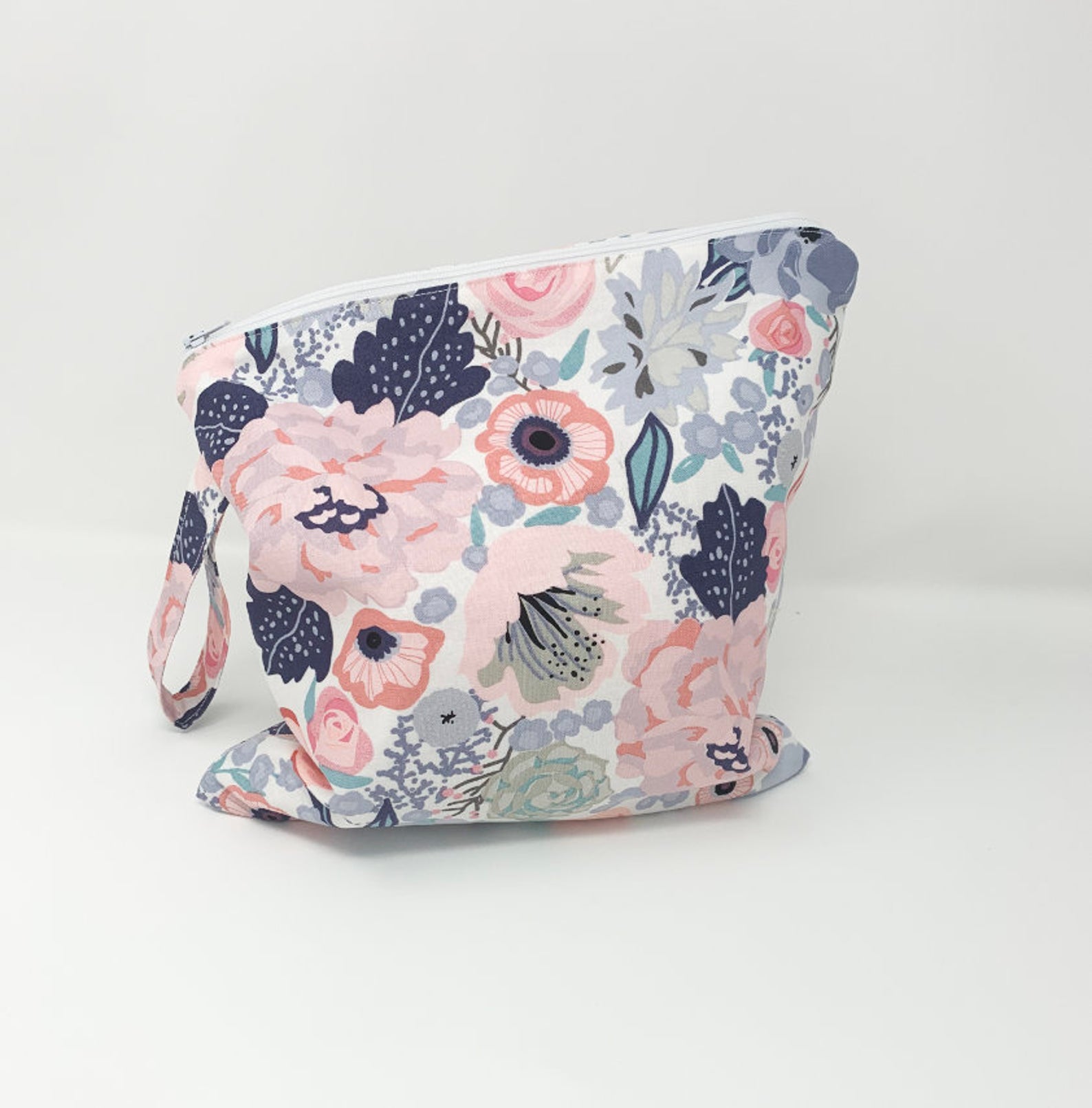 Blue Pink Floral Wet Dry Bag