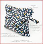 Load image into Gallery viewer, Ahoy Matey Fabric, Nautical Fabric, Reusable Wet Bag, Waterproof Zipper Pouch, Zipper Beach Bag
