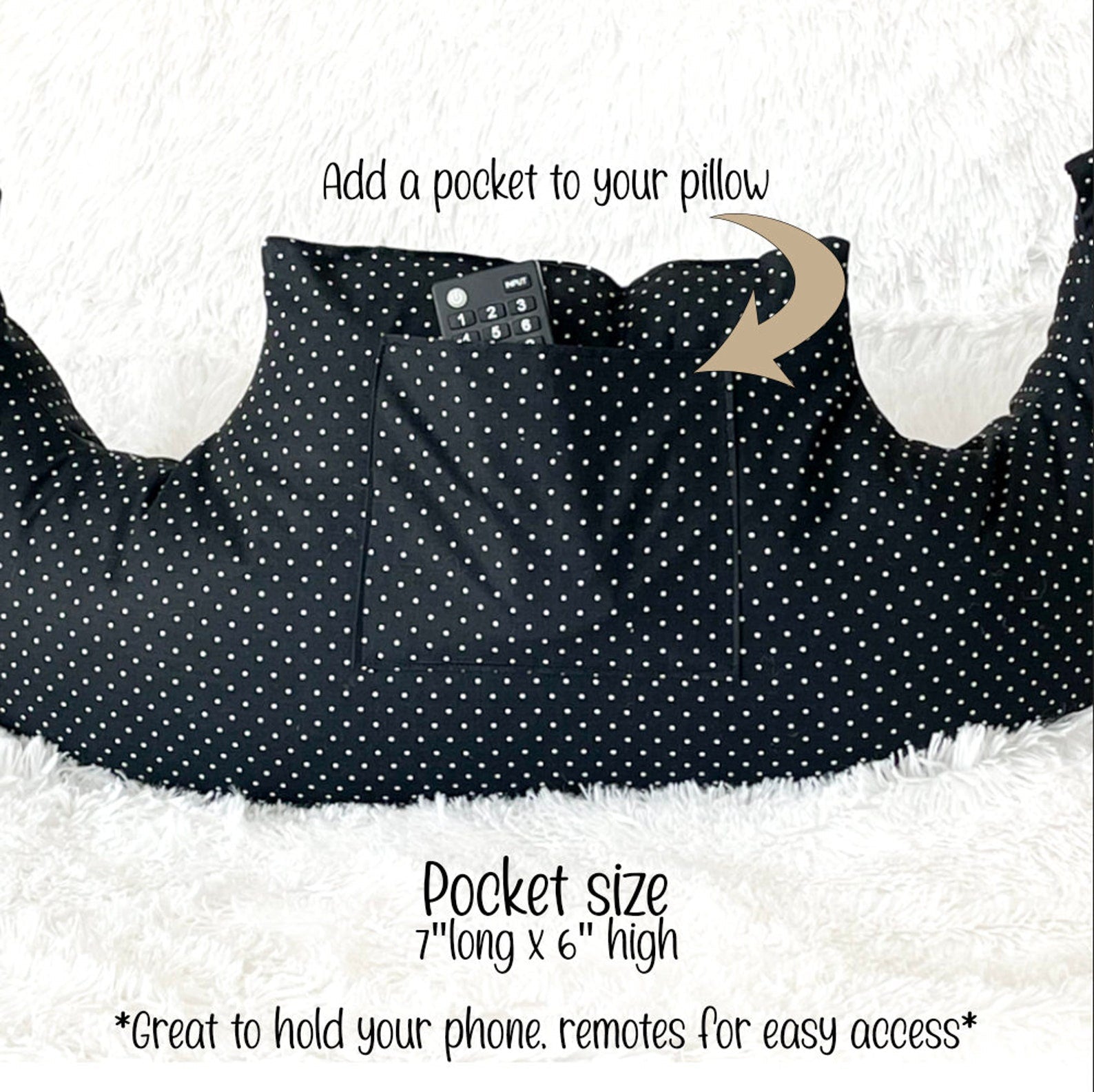 Mastectomy pillow with pocket feature for holding phone or remote, convenient storage during recovery