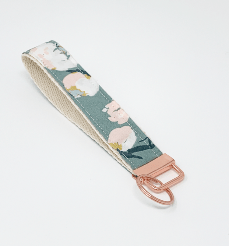 Olive Floral Key Fob Wristlet - Lucky Elefant Designs