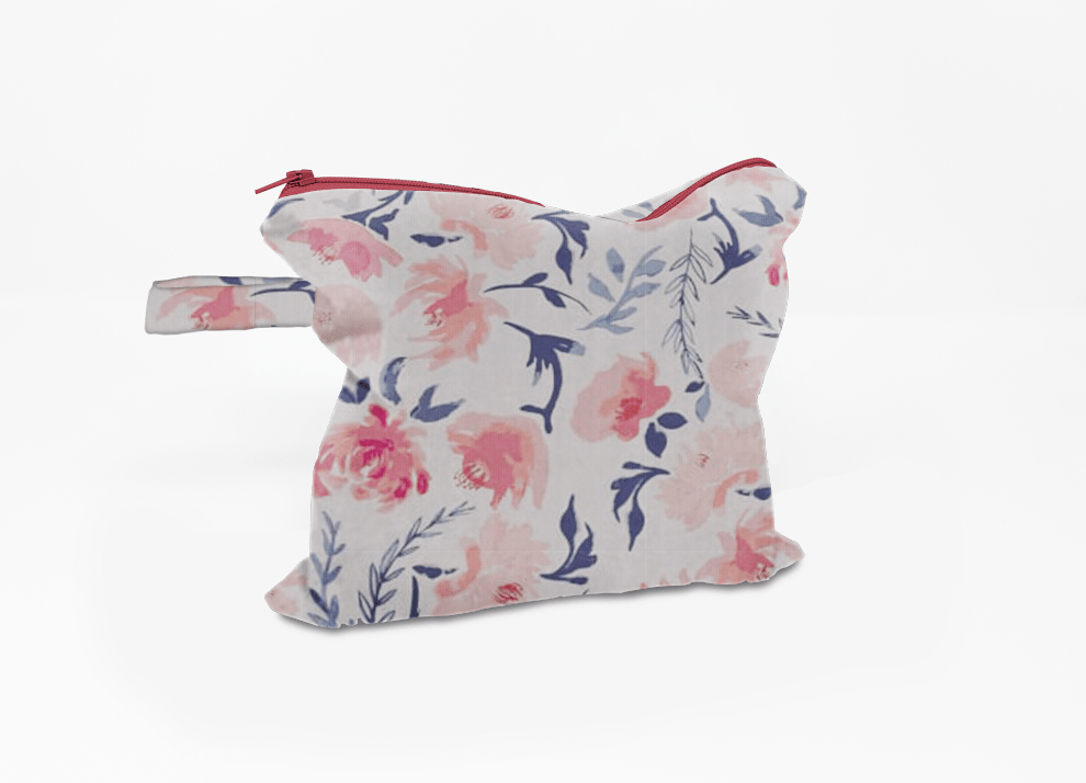 Pink Watercolor Floral Wet Dry Bag - Lucky Elefant Designs