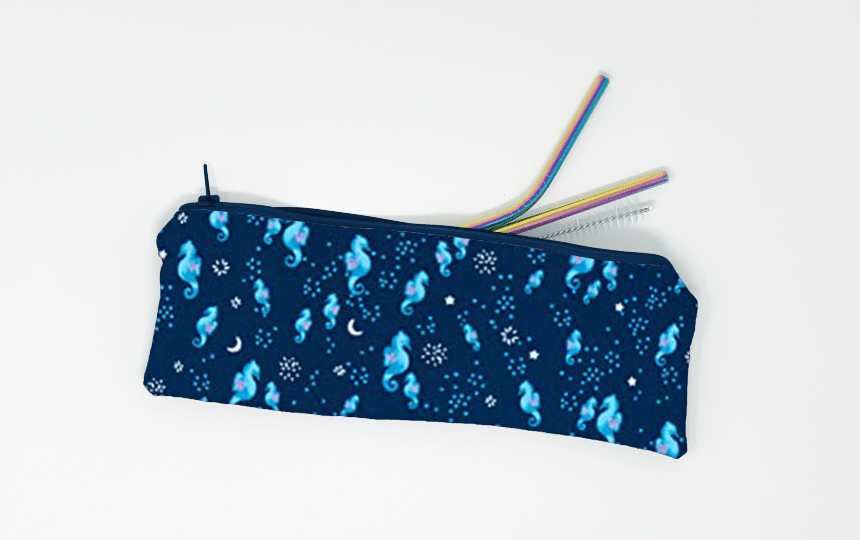 Seahorse Straw Pouch - Lucky Elefant Designs