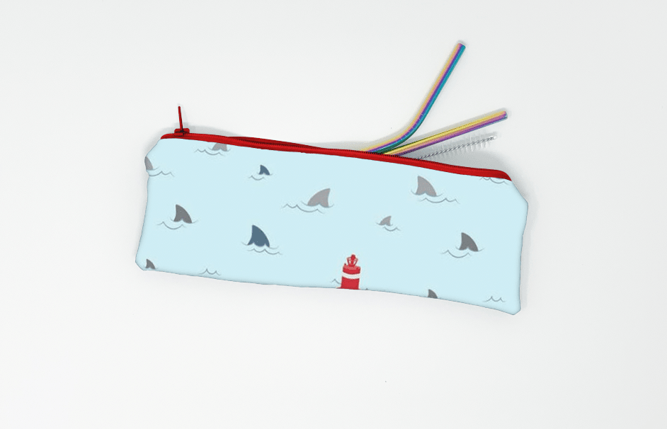 Shark Straw Pouch - Lucky Elefant Designs