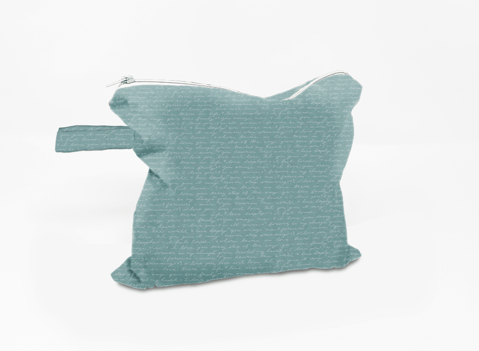 Teal Love Letter Wet Dry Bag - Lucky Elefant Designs