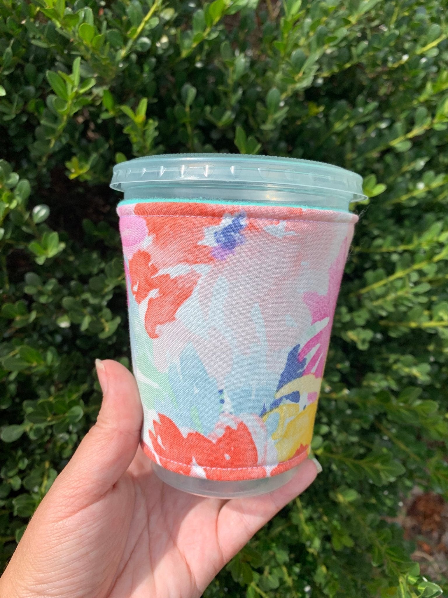 Watercolor Floral Reusable Cup Sleeve - Lucky Elefant Designs