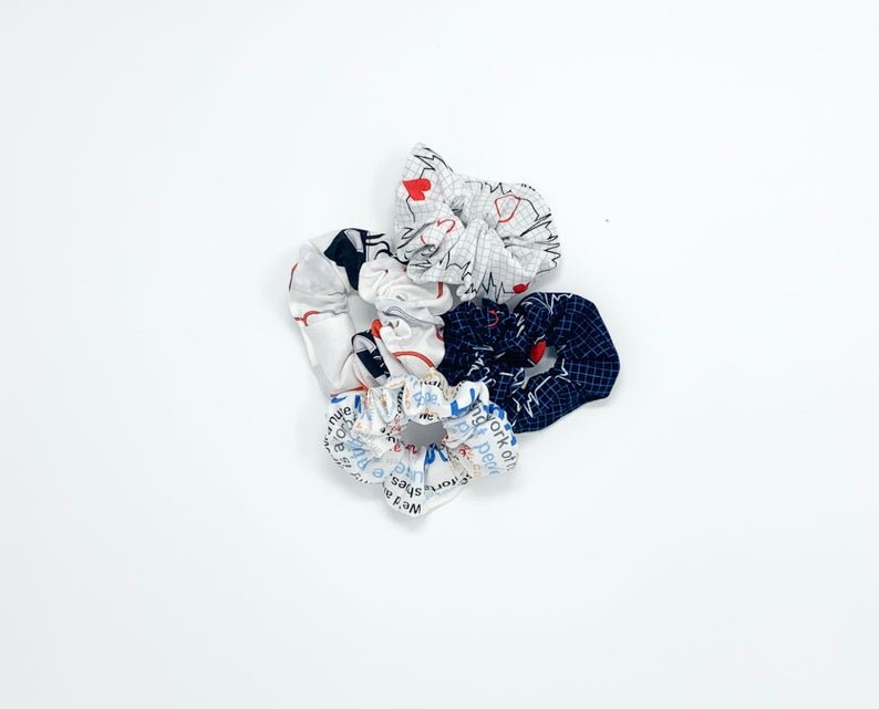 White Heartbeat Nursing Scrunchie - Lucky Elefant Designs