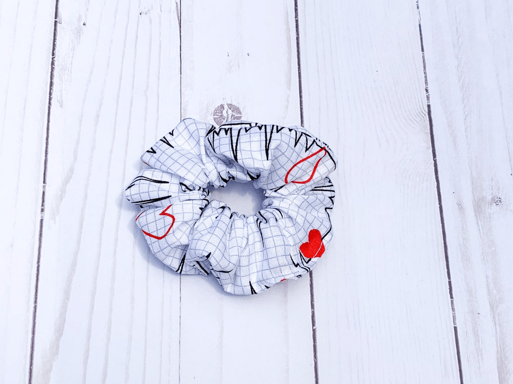 White Heartbeat Nursing Scrunchie - Lucky Elefant Designs