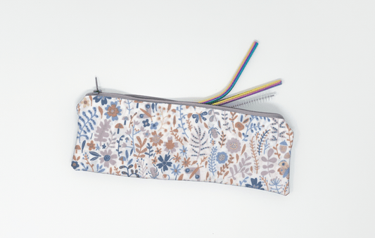 White Woodland Straw Pouch - Lucky Elefant Designs